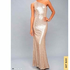 matte gold long gown